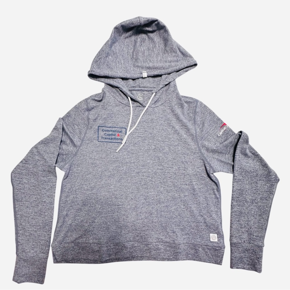 Rhoback Women’s Cropped Hoodie In Heather Blue Sz.Small - Personalized- Athletic